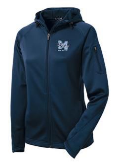 Ladies Sport-Tek Tech Fleece Full Zip Hooded Jacket, Navy